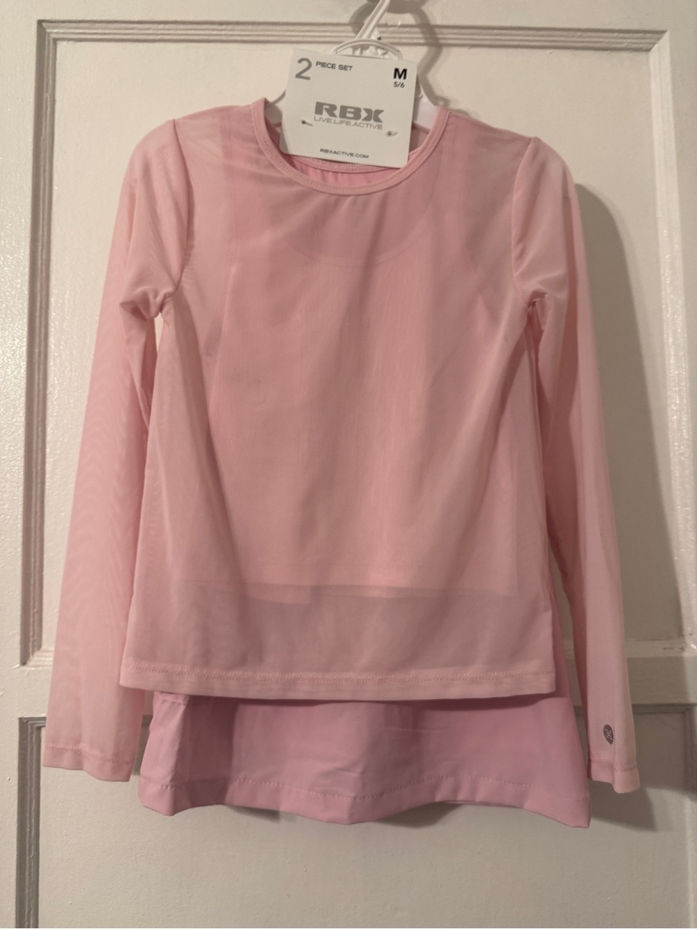 RBX Girls 2 Piece Set Athletic Top & Skirt Pink Medium - Picture 2 of 5